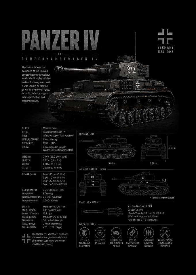 Panzer IV Tank Technical Data