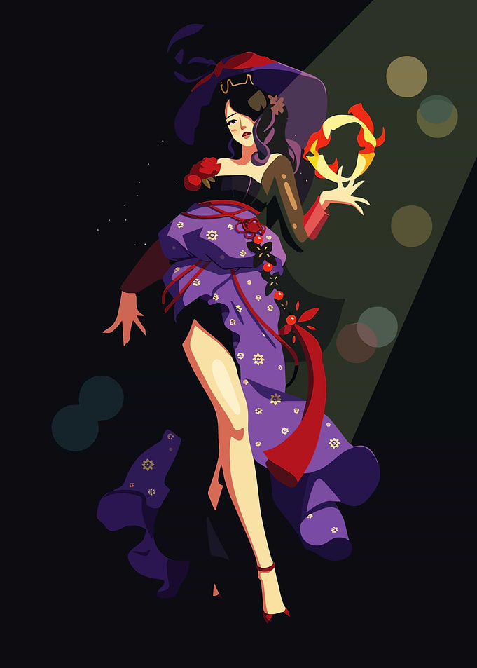 Enchantress with Fiery Hoop