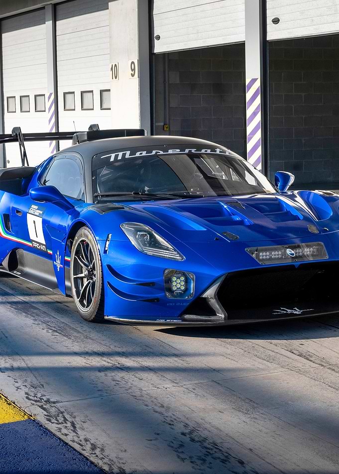 Maserati GT Race Car on Track