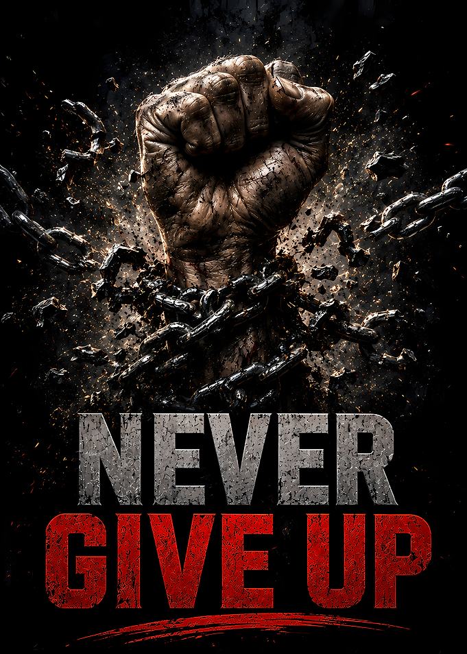 Never Give Up Fist Breaking Chains