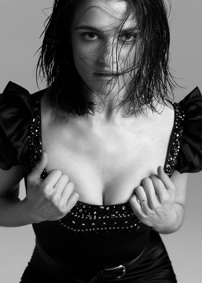 Black Embellished Dress Portrait Rachel Weisz