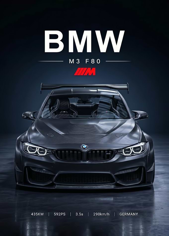 sleek BMW M3 F80 Carbon Fiber Race Car