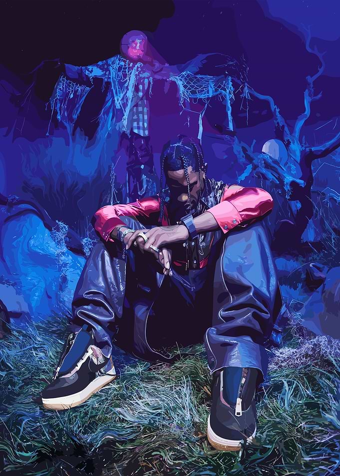 Rapper Sitting in a Spooky Field