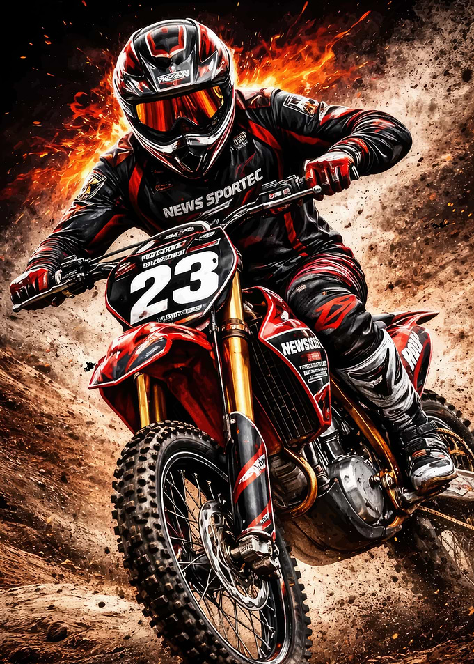 Motocross Rider in Action