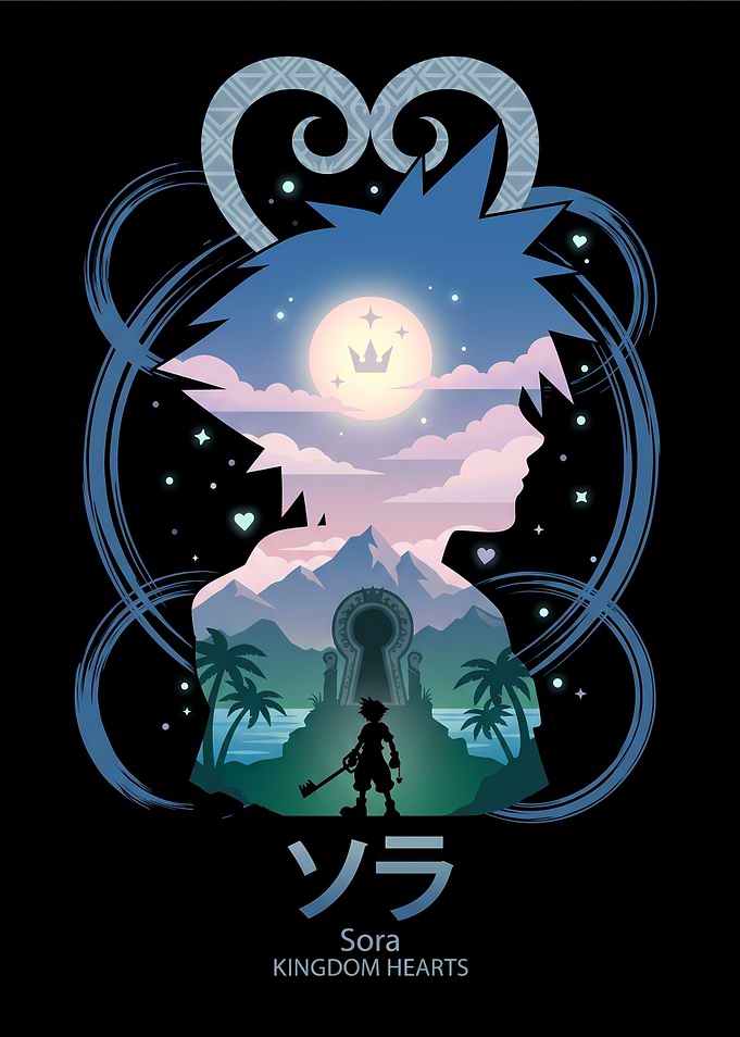 Sora Kingdom Hearts Silhouette Art