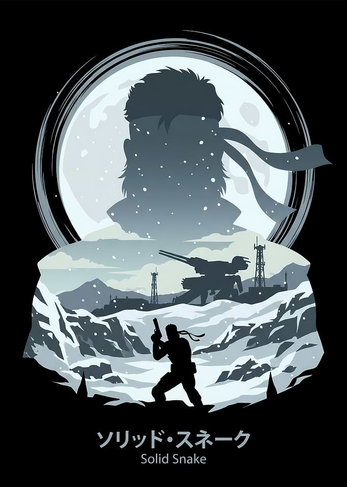 Solid Snake in Snowy Landscape