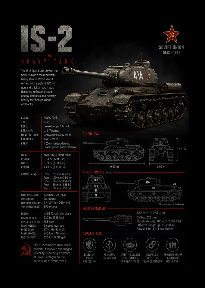 IS-2 Heavy Tank Technical Data