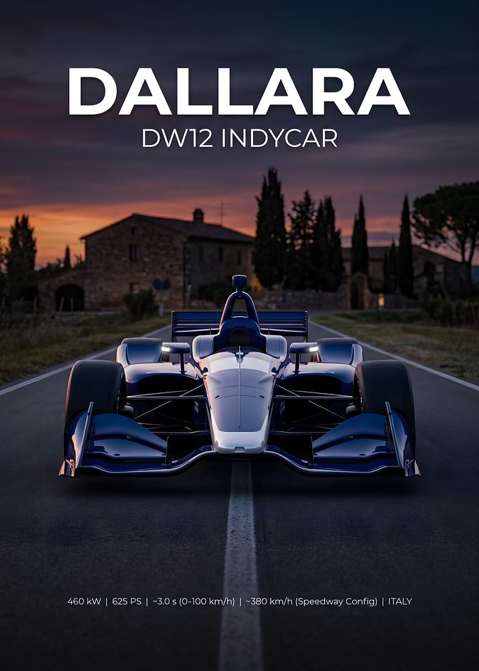 Dallara DW12 IndyCar at Sunset