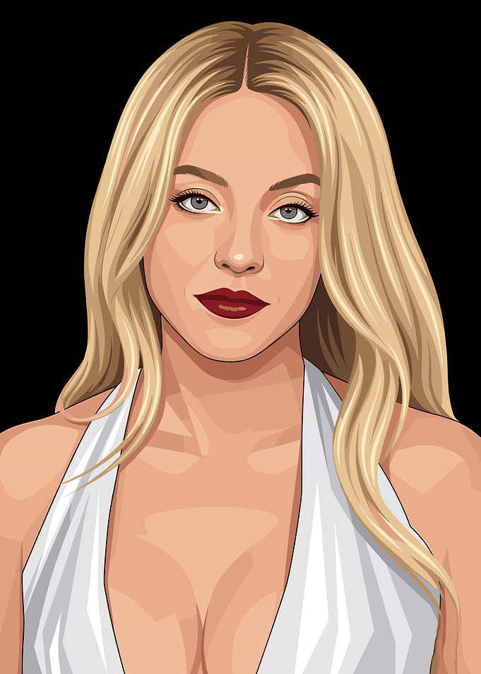 Vector Portrait of a Sydney Sweeney