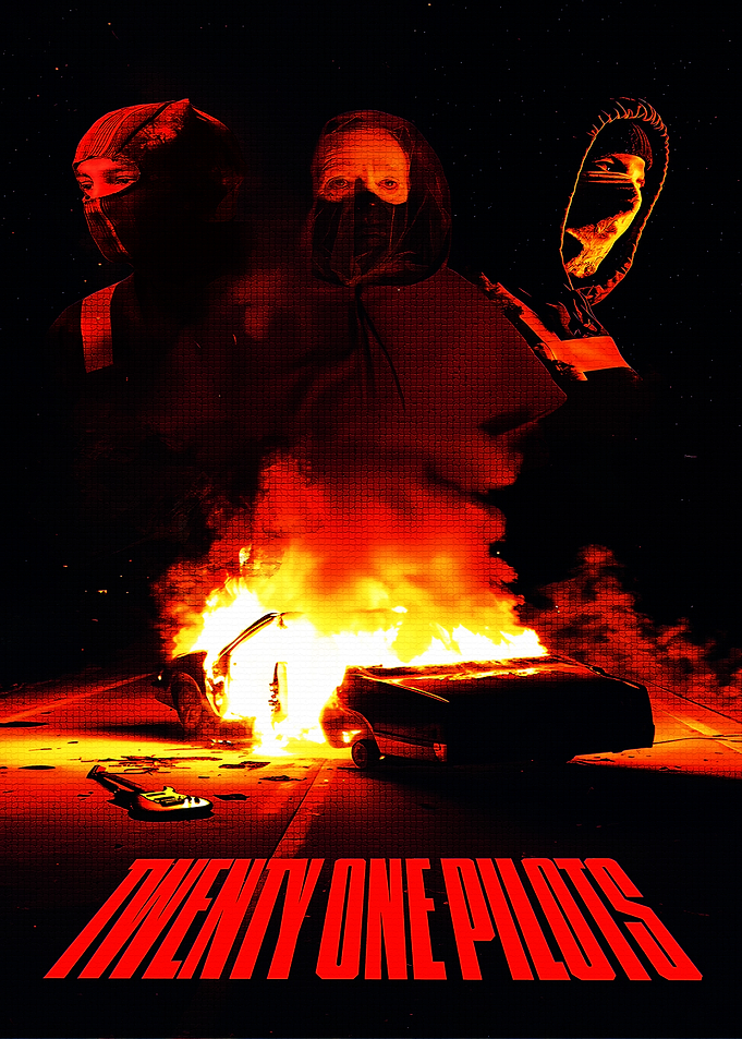 Twenty One Pilots Burning Car Poster