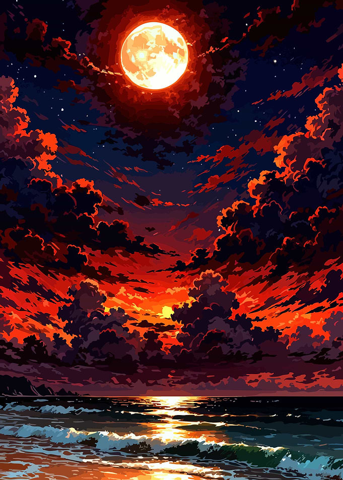Dramatic Sunset Over the Ocean