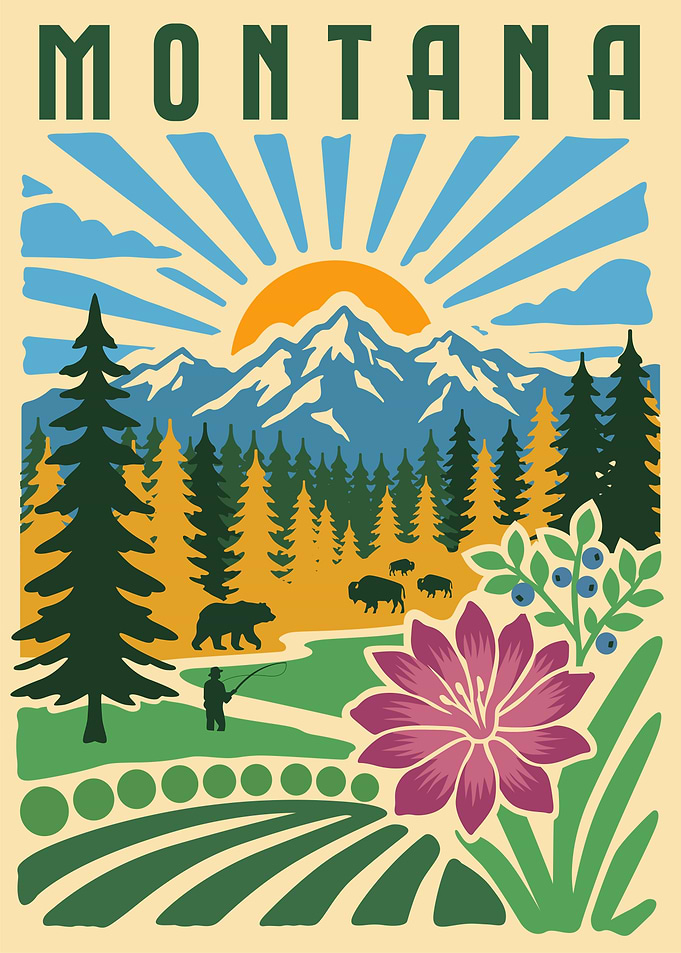 Montana Vintage Travel Poster