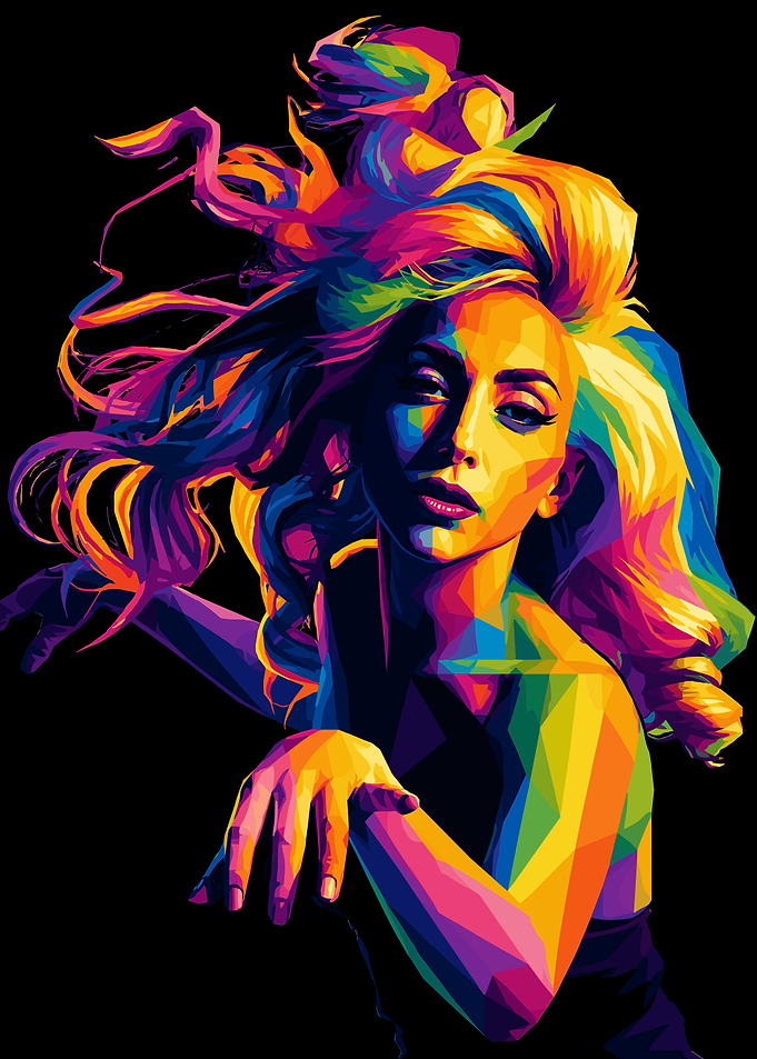 Colorful Portrait of Lady Gaga