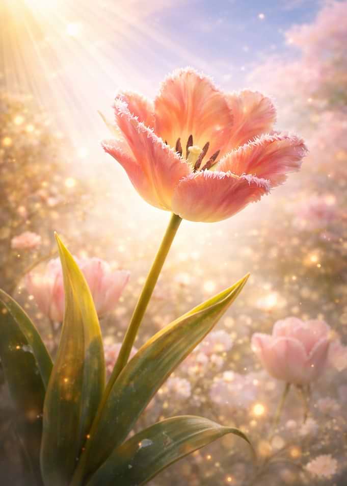 Enchanting Pink Tulip in Sunlight