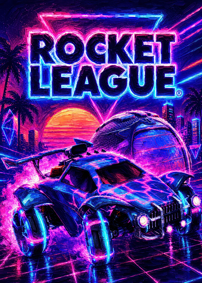 Rocket League Neon Car Art