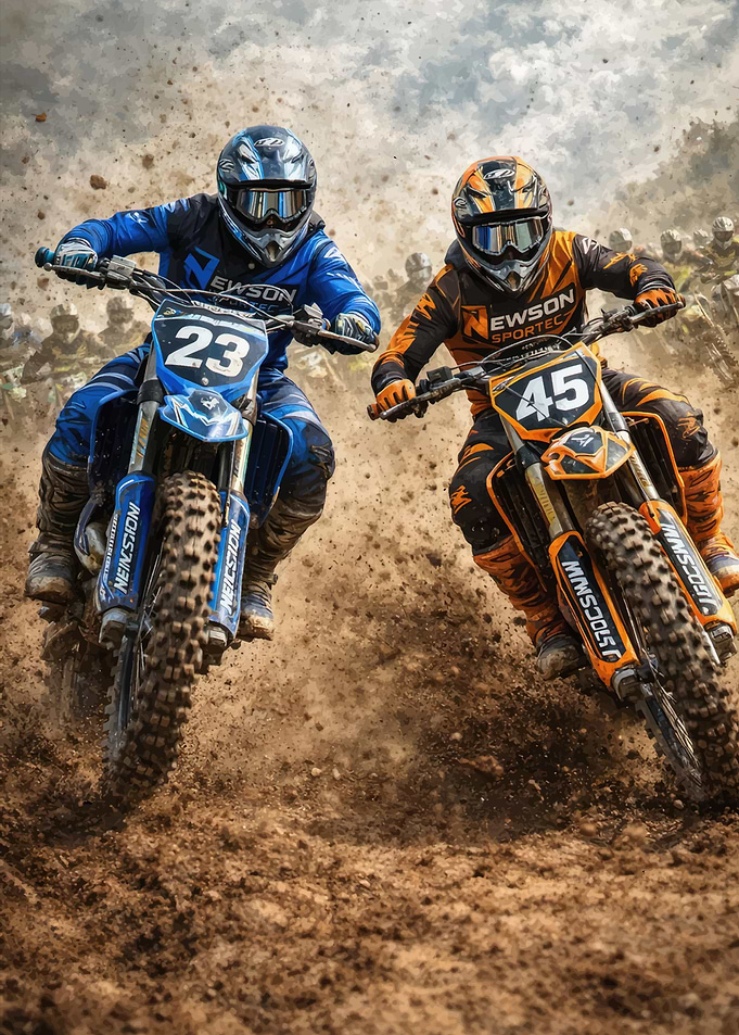 Motocross Racers in Action