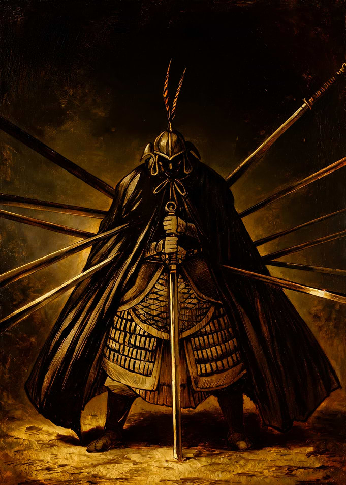 Warrior Surrounded by Swords