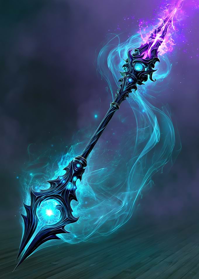 Magical Staff with Glowing Energy