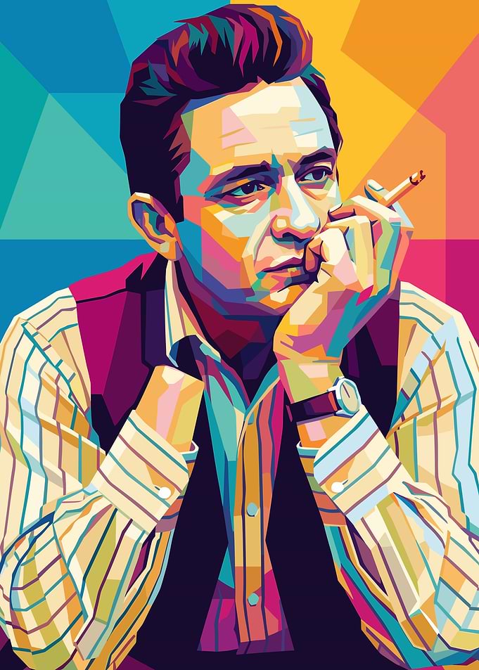 Johnny Cash Pop Art Portrait