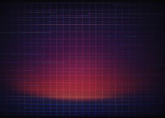 Retro Grid Sunset Glitch