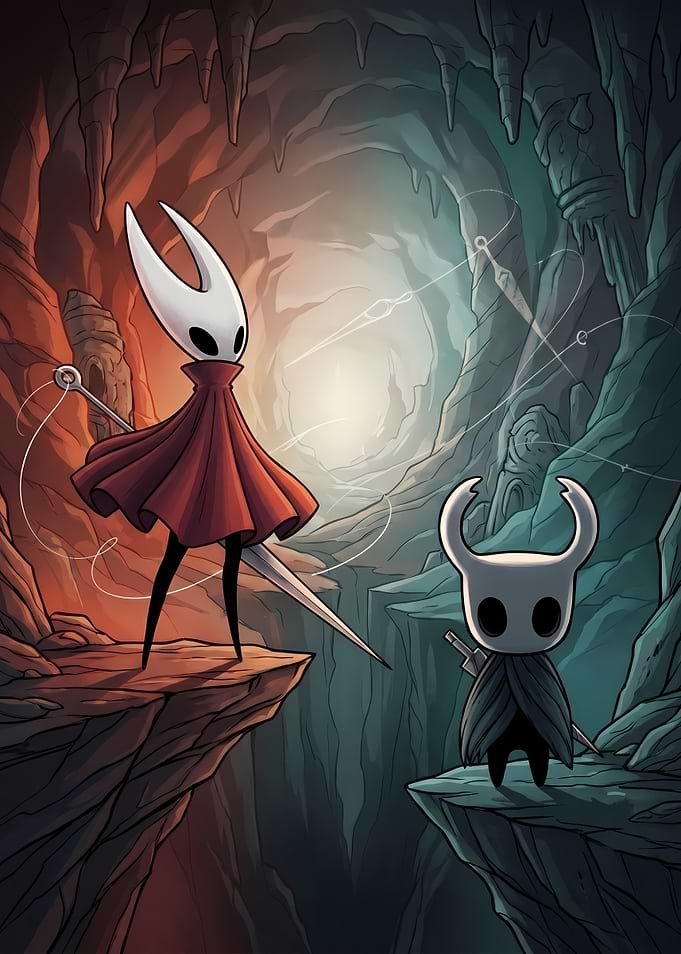 Hollow Knight Characters in Cave