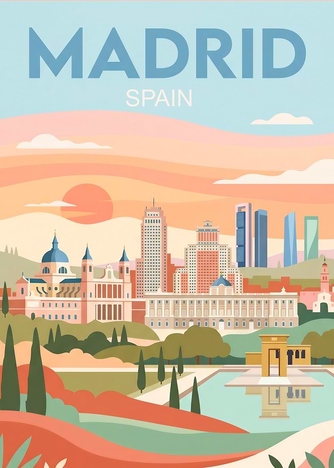 Madrid Cityscape with Royal Palace