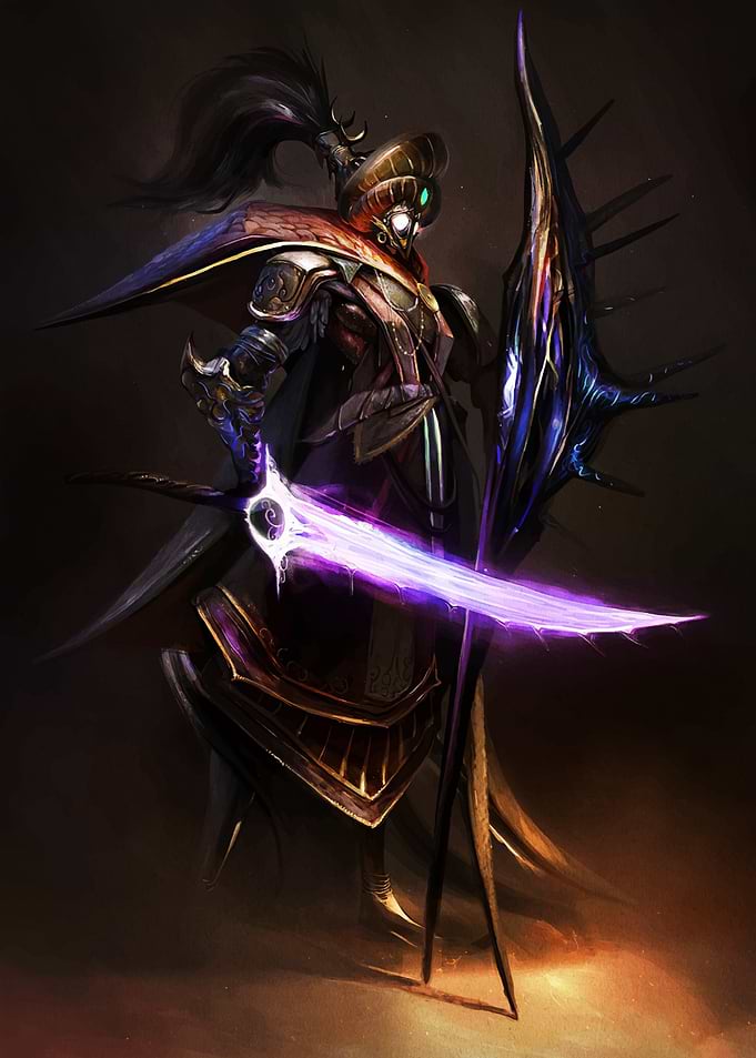 Fantasy Warrior with Glowing Sword
