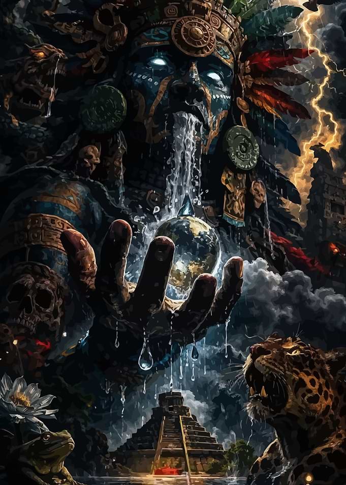 Aztec God Holding Earth