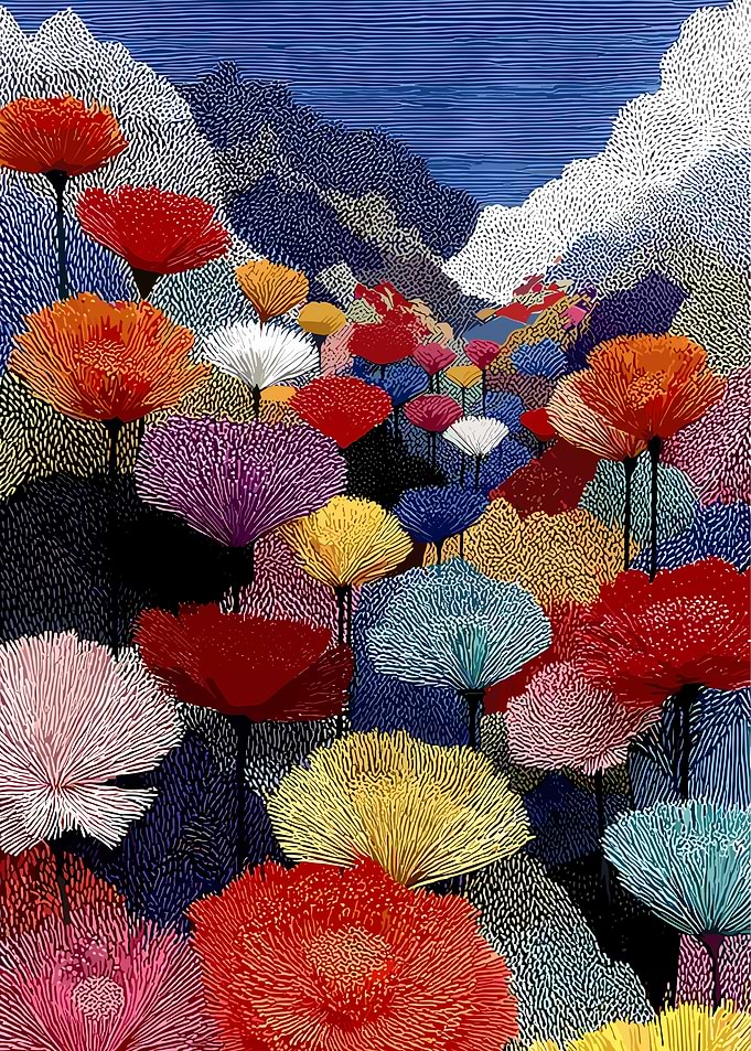 Vibrant Poppy Field Landscape