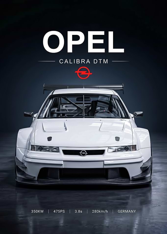 sleek Opel Calibra DTM Race Car poster