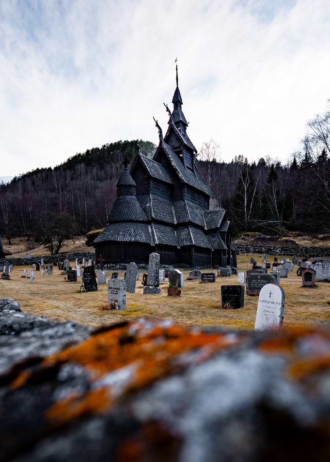 Ancient Wooden Church and Graveyard