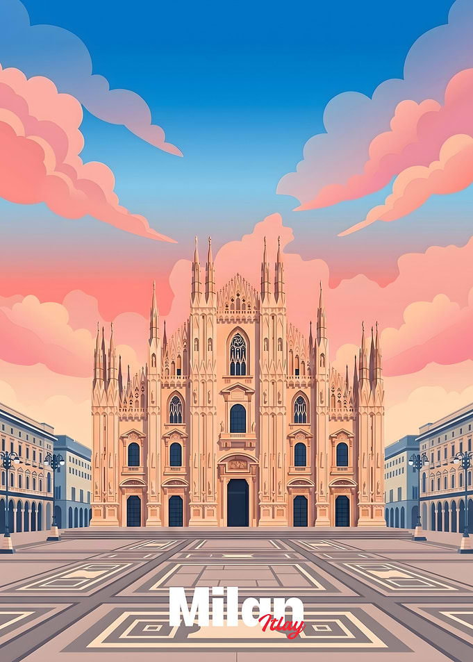 Milan, Italy at Sunset