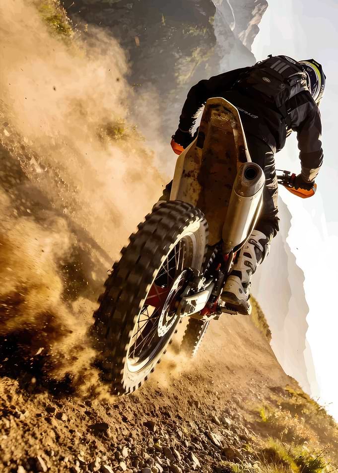 Motocross Rider Kicking Up Dirt