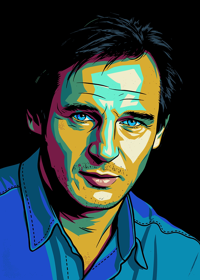 Liam Neeson Pop Art Portrait