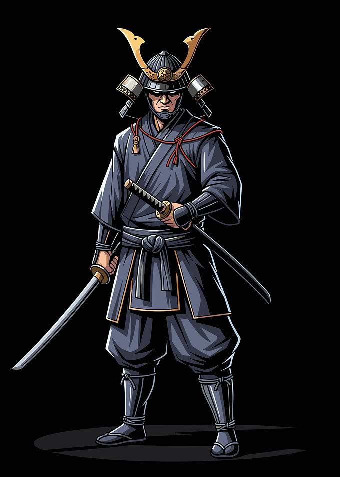 Samurai Warrior with Swords
