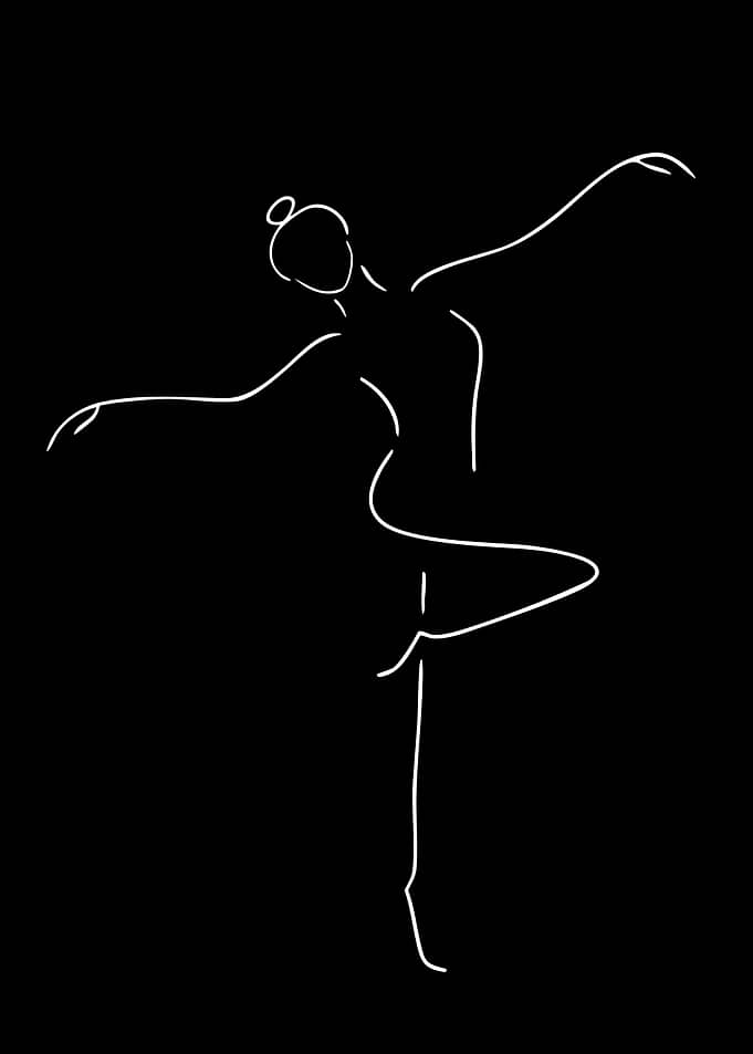 Minimalist Ballerina Line Art