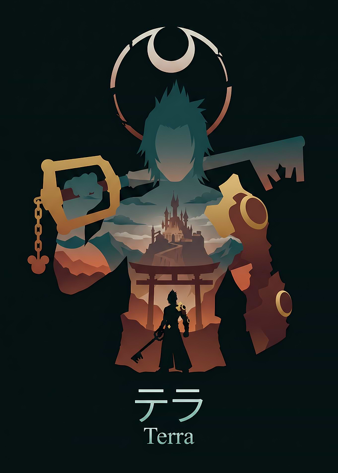 Terra Kingdom Hearts Minimalist Poster