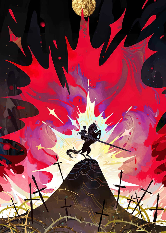 Knight on Horseback on a Hill