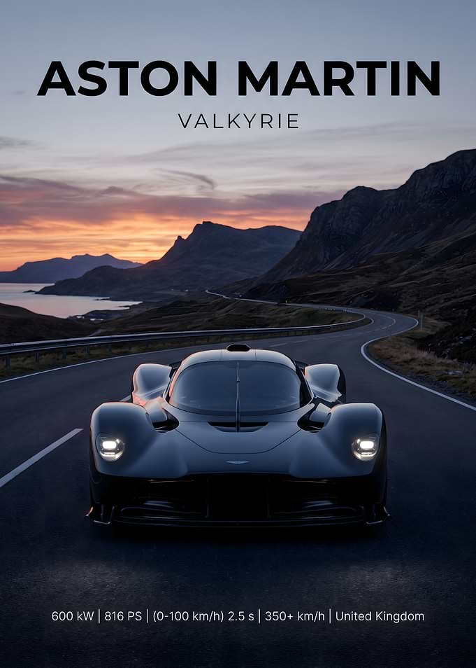 Aston Martin Valkyrie on a winding road