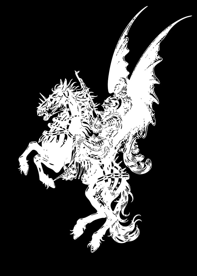 Winged Knight on a Rearing Horse
