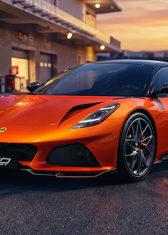 Orange Lotus Emira Sports Car