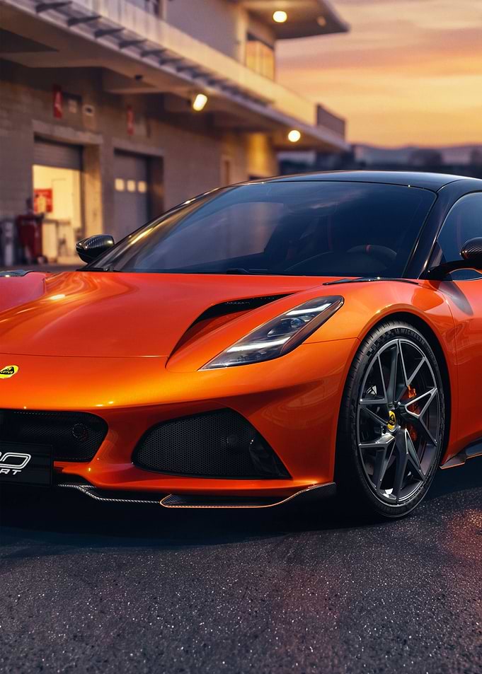 Orange Lotus Emira Sports Car