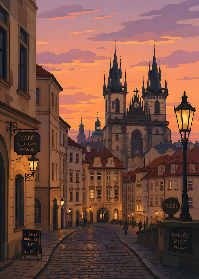 Prague Old Town at Sunset