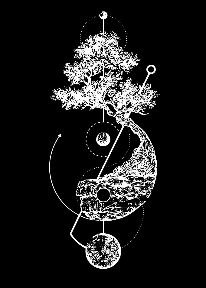 Yin Yang Tree and Moon