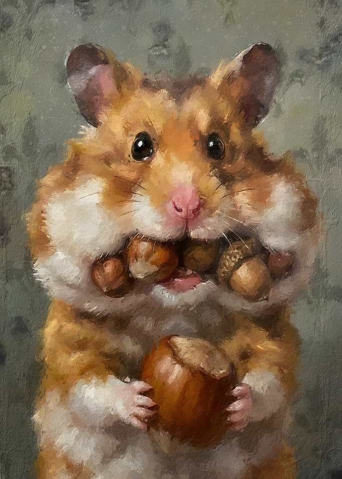 Hamster hoarding nuts