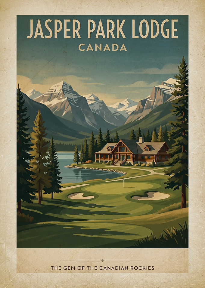 Jasper Park Lodge Vintage Poster
