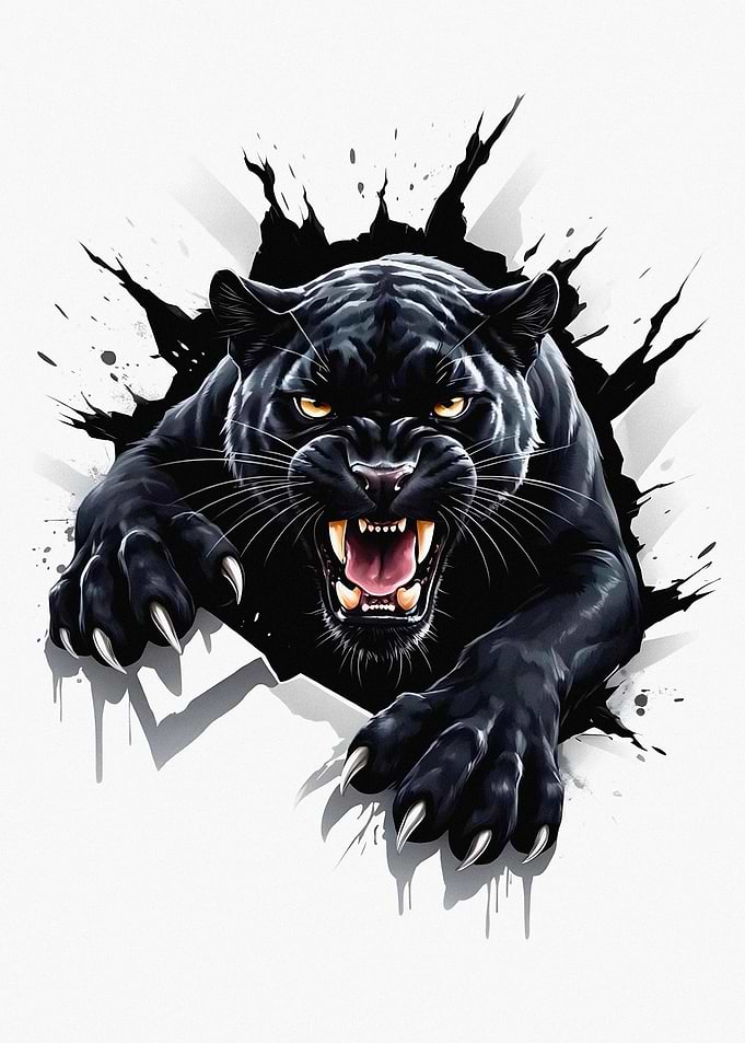 Black Panther Ripping Through Surface