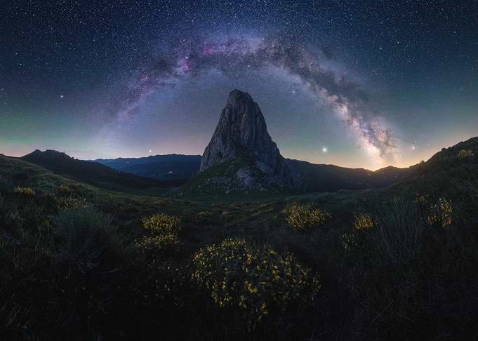 Milky Way Over Mountain Peak