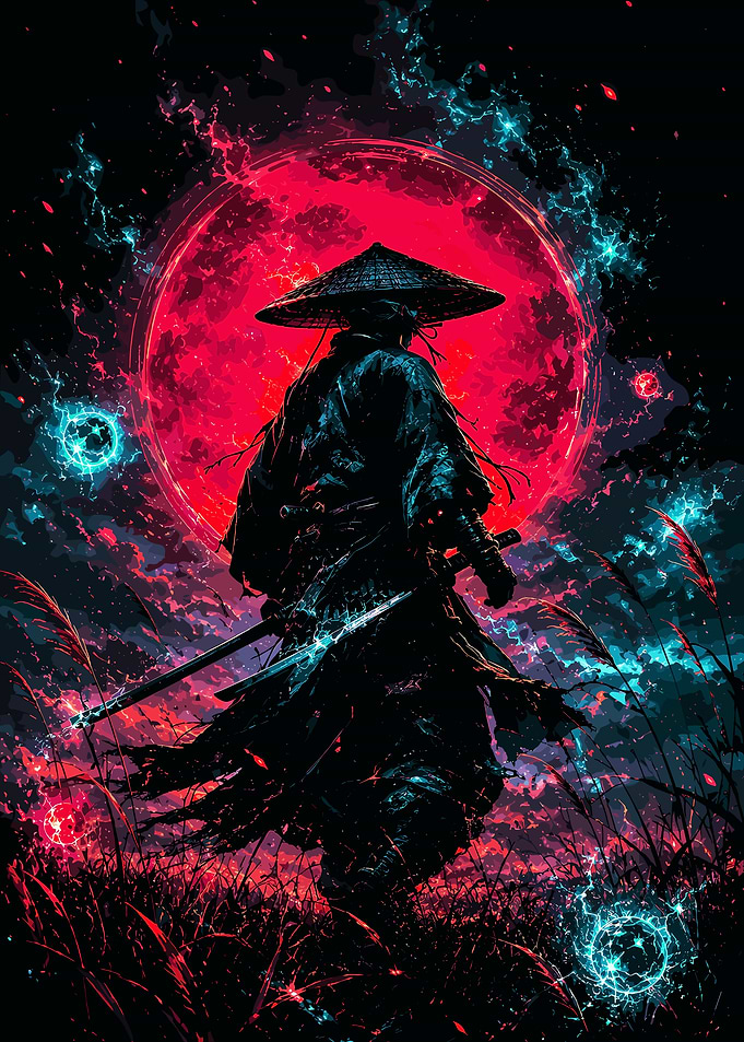 Samurai Under a Blood Moon