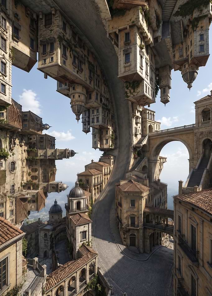 Impossible City, Surreal Architecture Defying Gravity